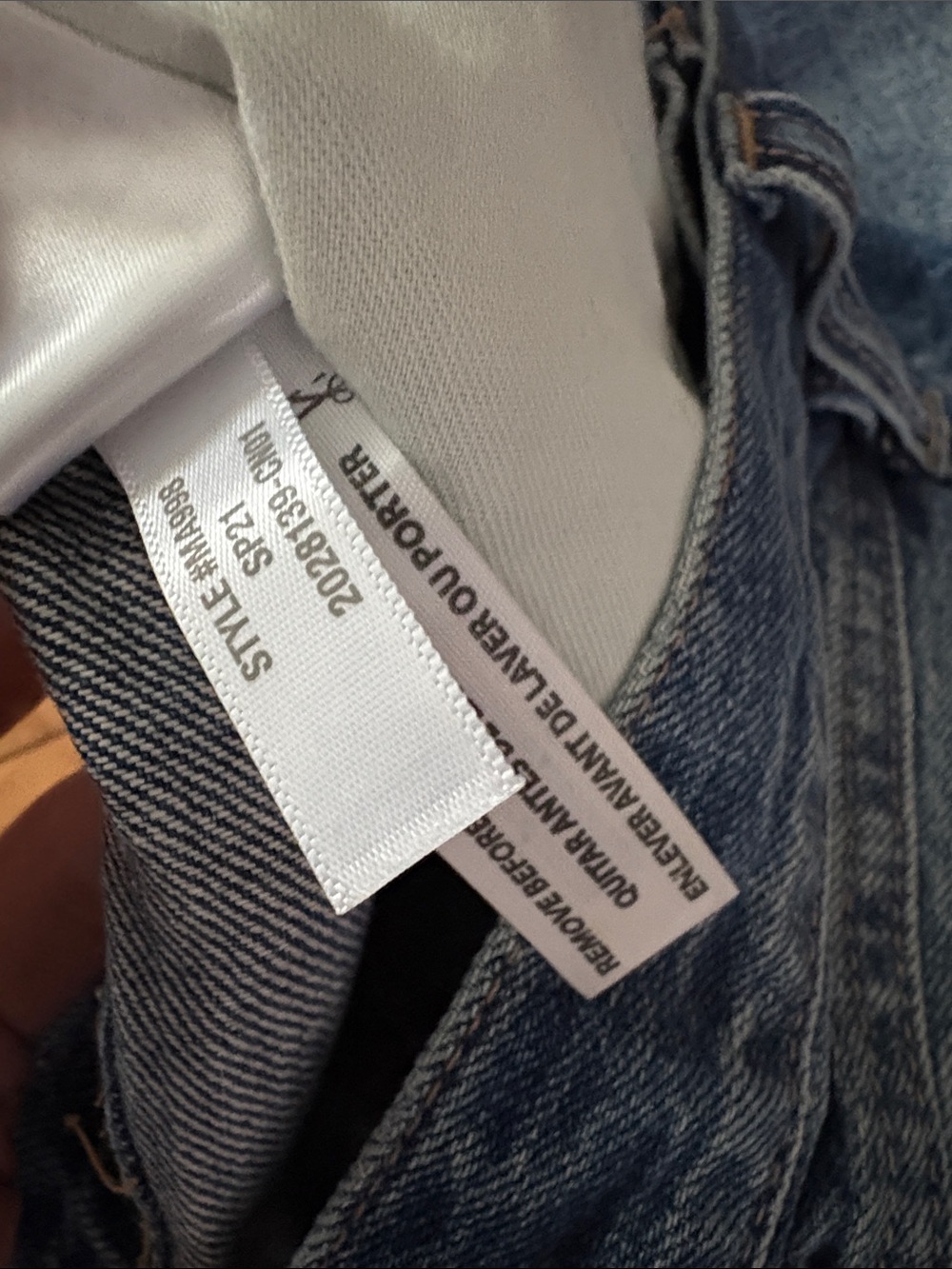 Madewell Distressed Dark Blue Denim Mini Skirt - Picture 5 of 11